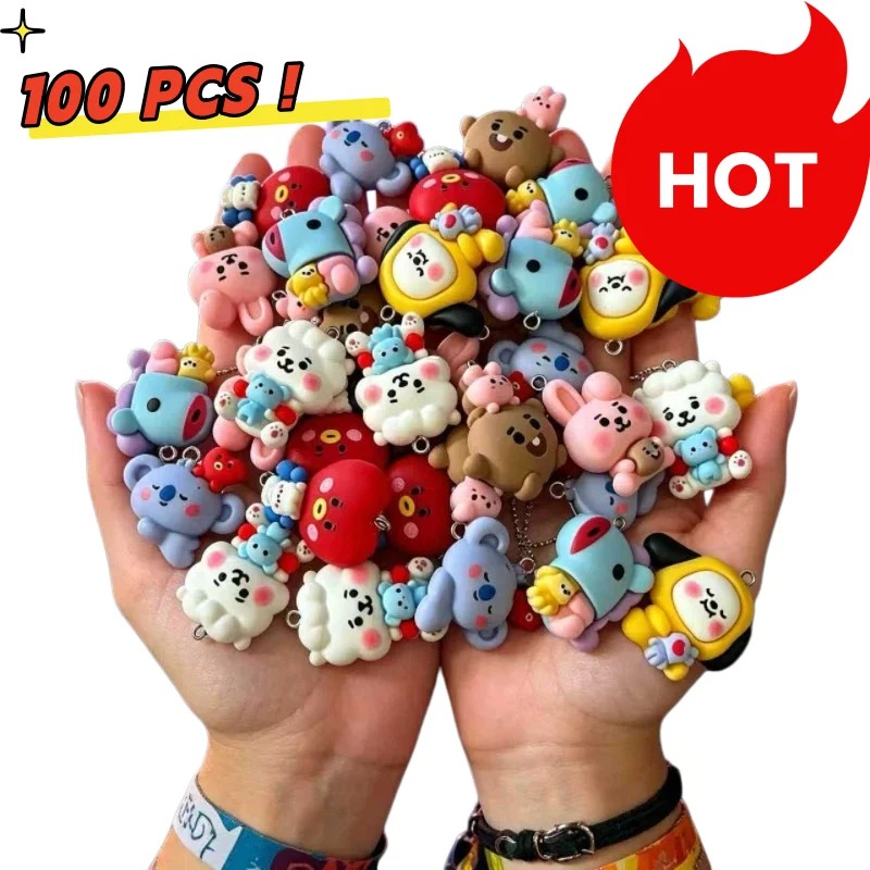 Resin Art Calligraphy - 7pcs BT21 Resin Cartoon Charm DIY