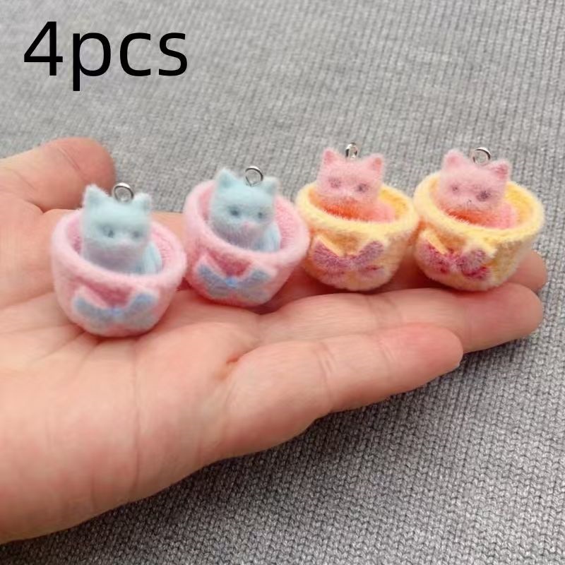 4pcs 3D plush resin cat pendan - Resin Art Calligraphy review and price