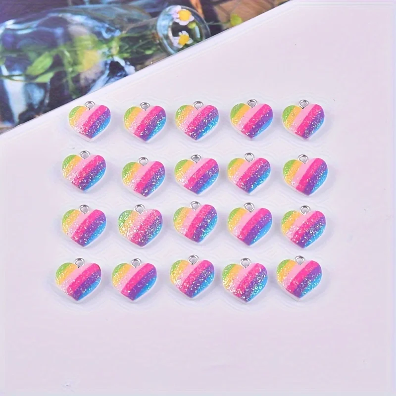 10Pcs Colorful Heart Resin Cha - Resin Art Calligraphy review and price