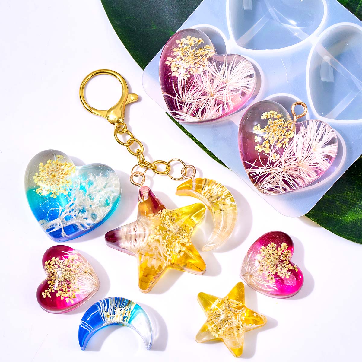 Heart Star Moon Pendant Silico - Resin Art Liquid review and price