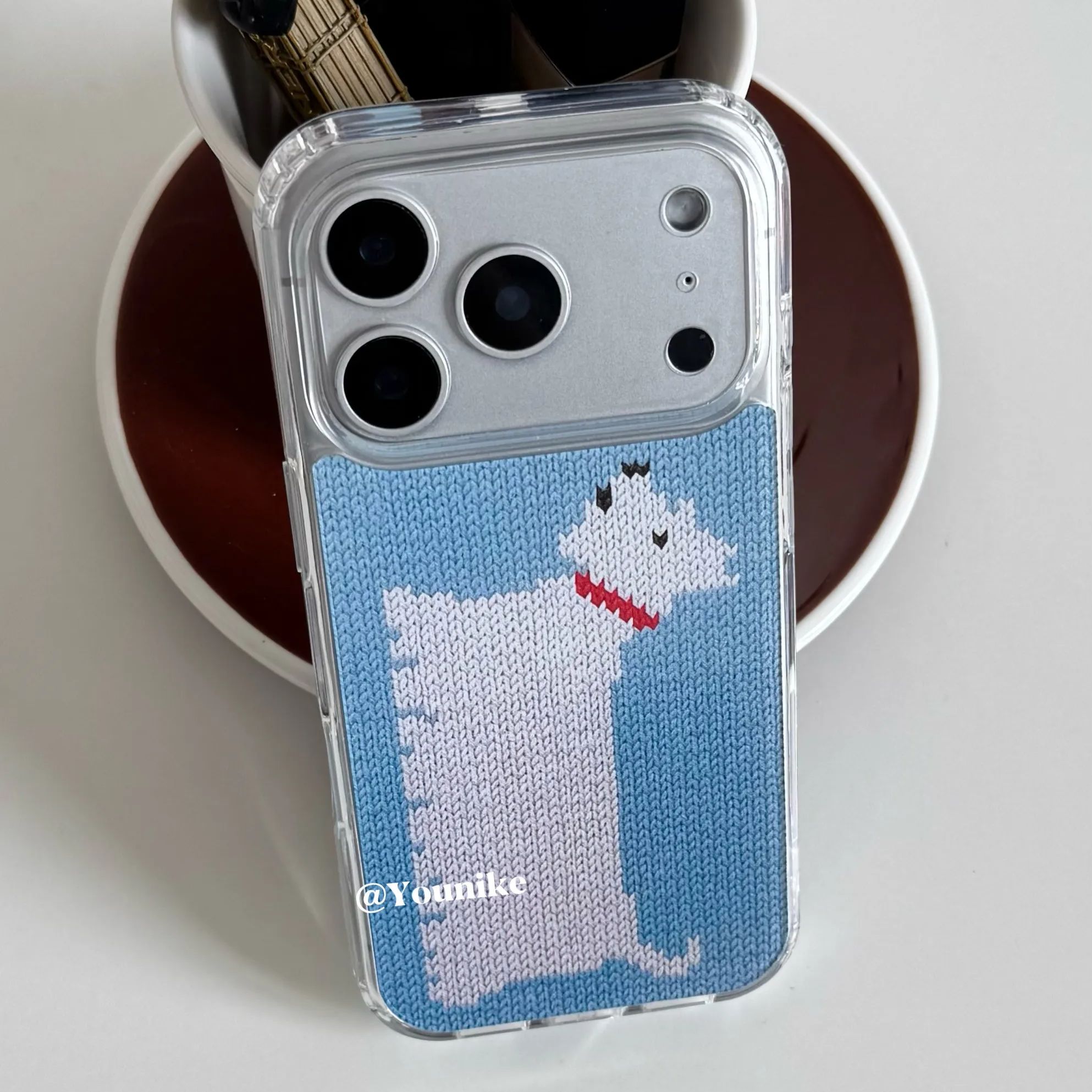 Korean Ins Knitted Printed Wes - Resin Art Phone Case review and price