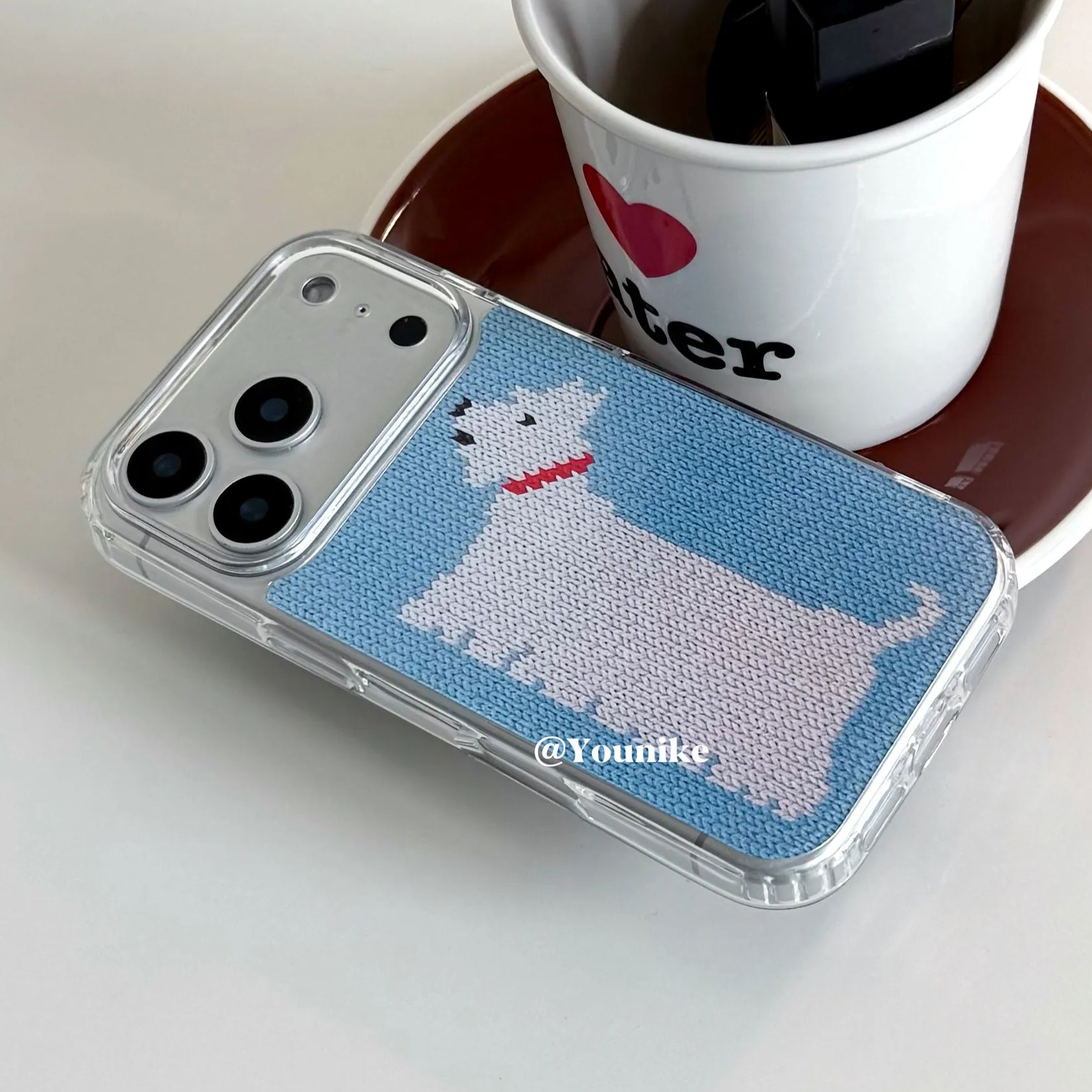 Korean Ins Knitted Printed Wes - Resin Art Phone Case review and price