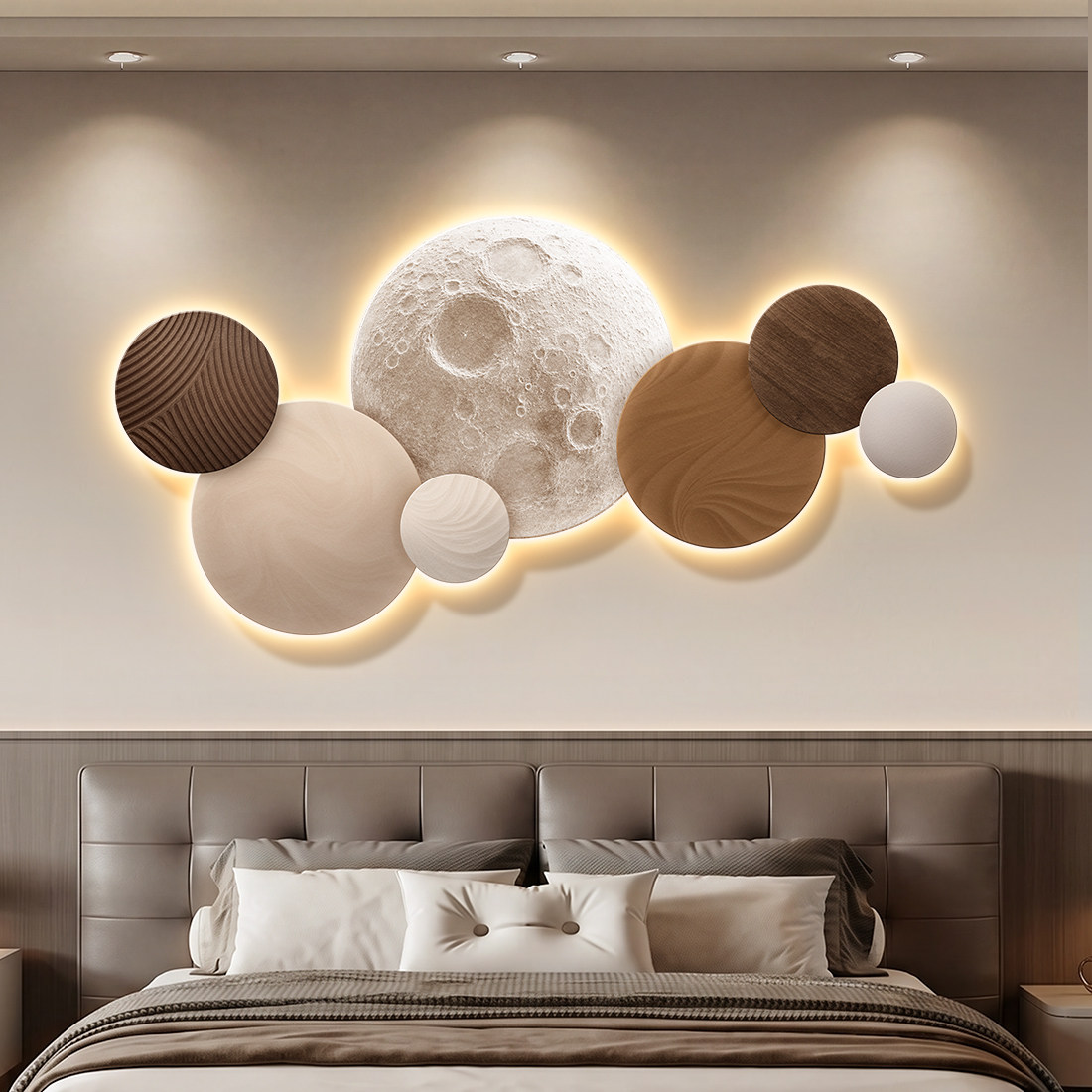 Moon Bedroom Decor Modern Luxu - Resin Art On Wood review and price