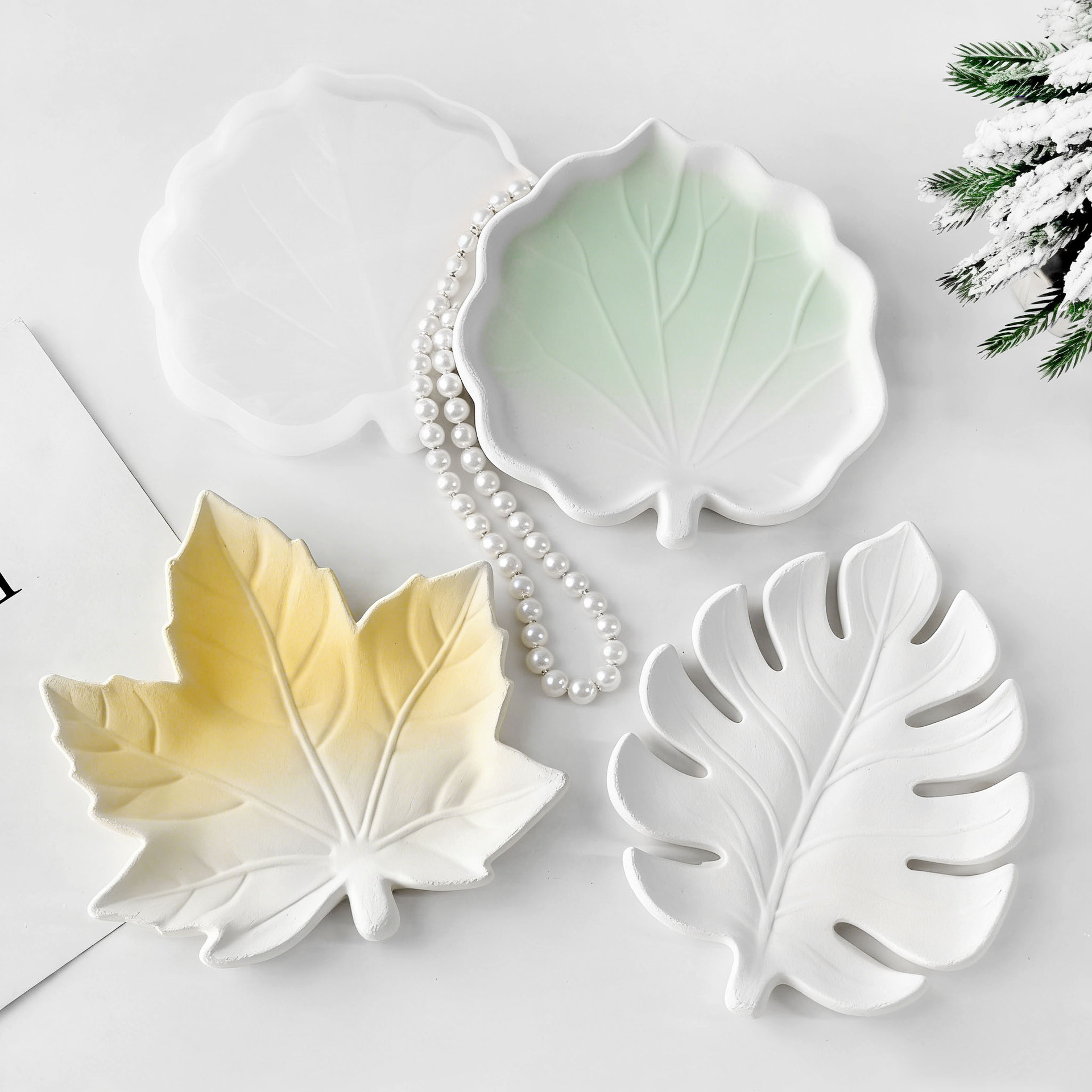 DIY Gypsum Form Leaf Coaster S - Resin Art Tray review and price