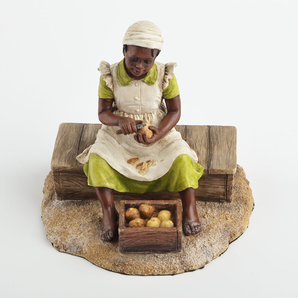 Young Black Girl Sculpture Pee - Resin Art On Wood review and price