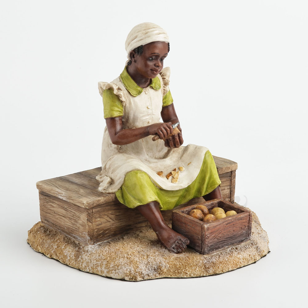 Young Black Girl Sculpture Pee - Resin Art On Wood review and price