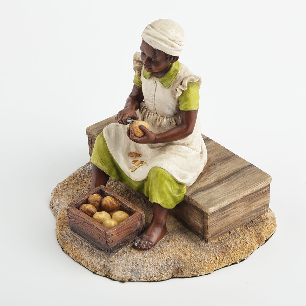 Young Black Girl Sculpture Pee - Resin Art On Wood review and price