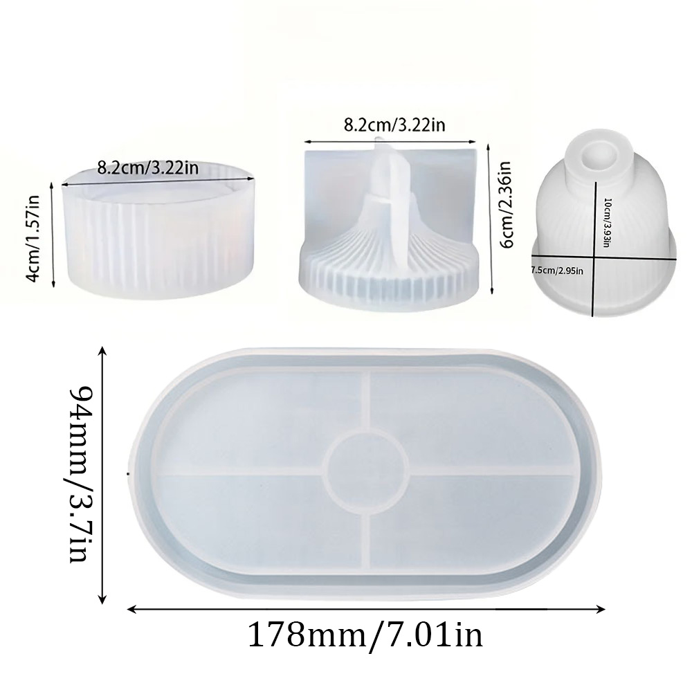 4pcs Silicone Molds Oval Tray  - Resin Art Tray review and price