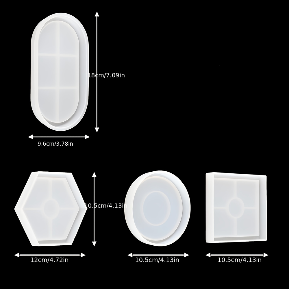 4pcs/Set Storage Tray Coaster  - Resin Art Tray review and price