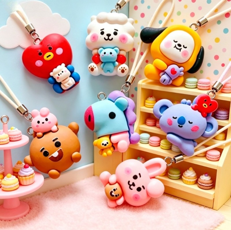 7pcs BT21 Resin Cartoon Charm  - Resin Art Calligraphy review and price