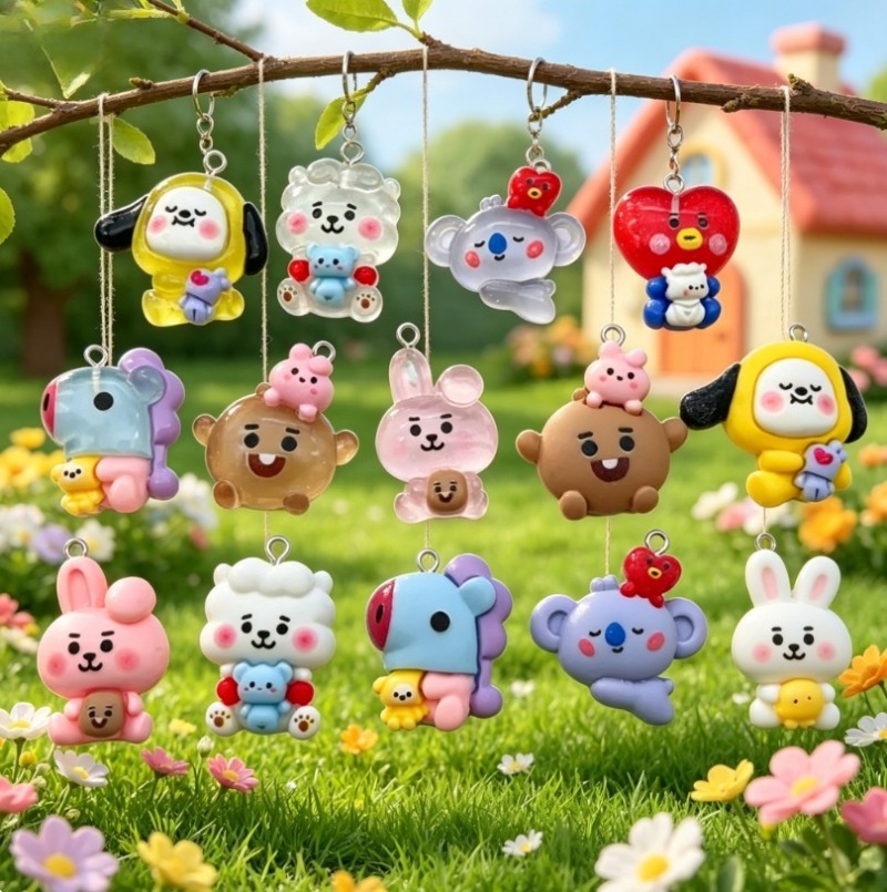 7pcs BT21 Resin Cartoon Charm  - Resin Art Calligraphy review and price