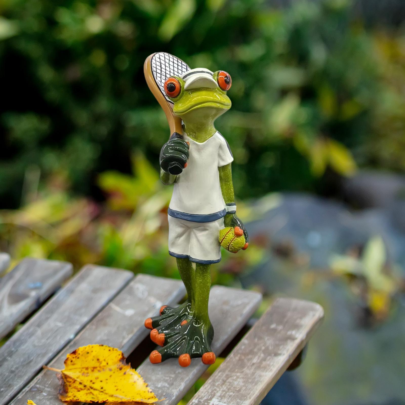 Tennis Frog Statue Decorative  - Resin Art Gift For Birthday review and price