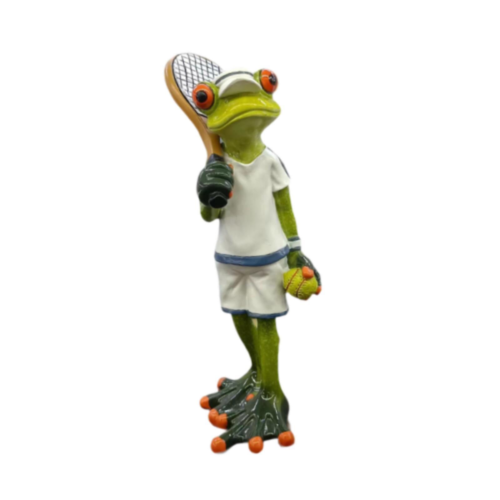 Tennis Frog Statue Decorative  - Resin Art Gift For Birthday review and price