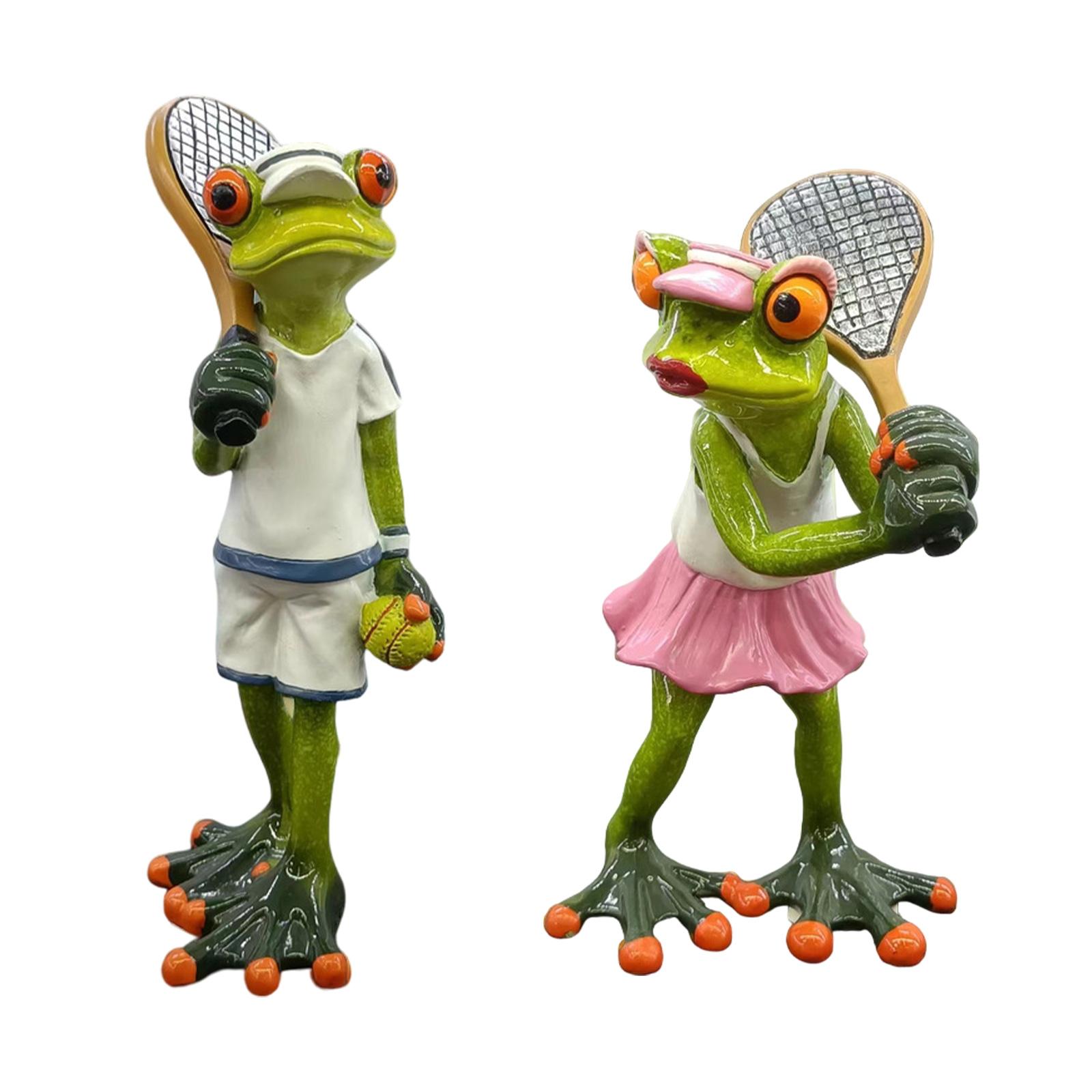 Tennis Frog Statue Decorative  - Resin Art Gift For Birthday review and price