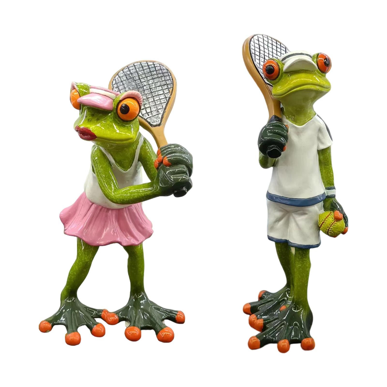 Tennis Frog Statue Decorative  - Resin Art Gift For Birthday review and price