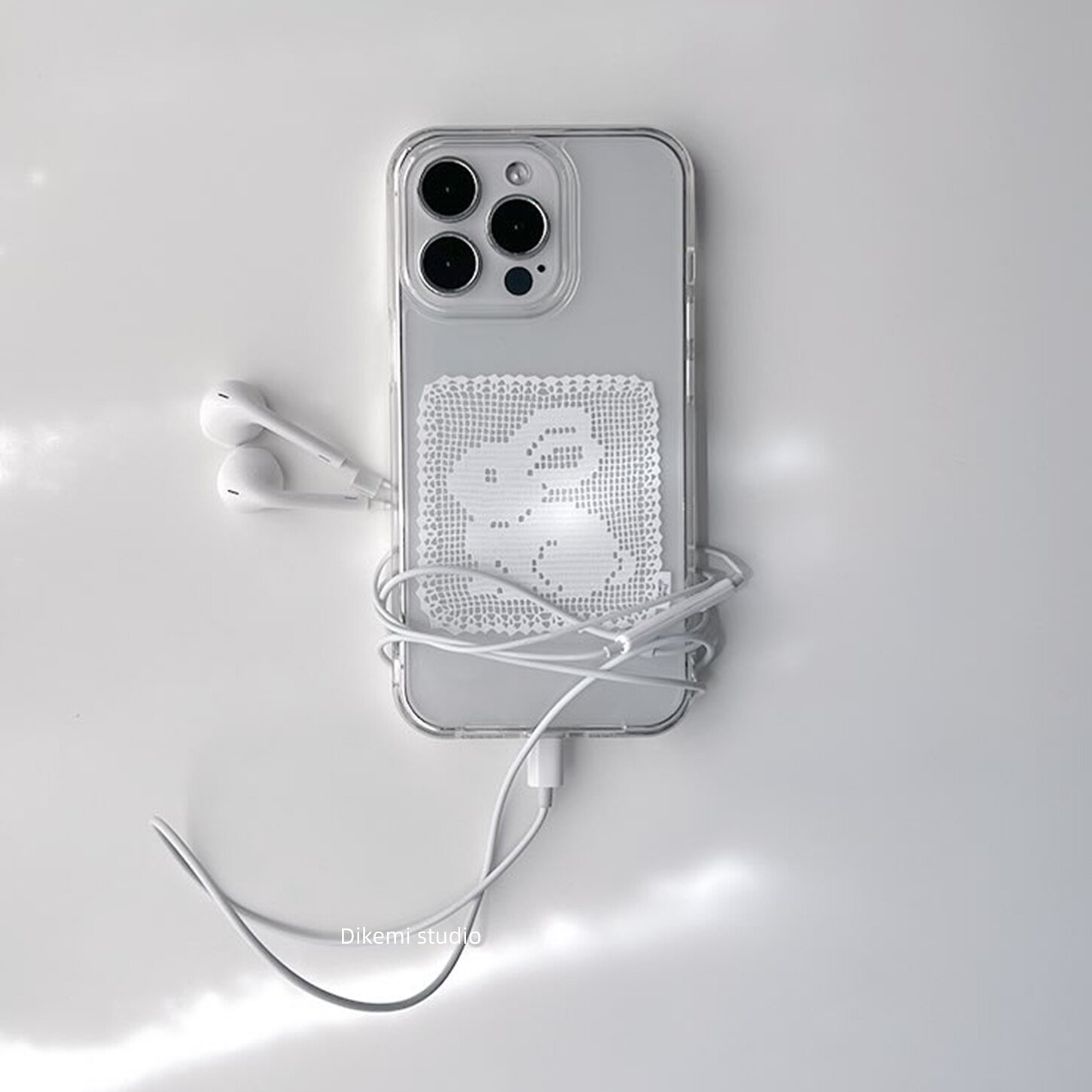 Korean Ins White Lace Pattern  - Resin Art Phone Case review and price