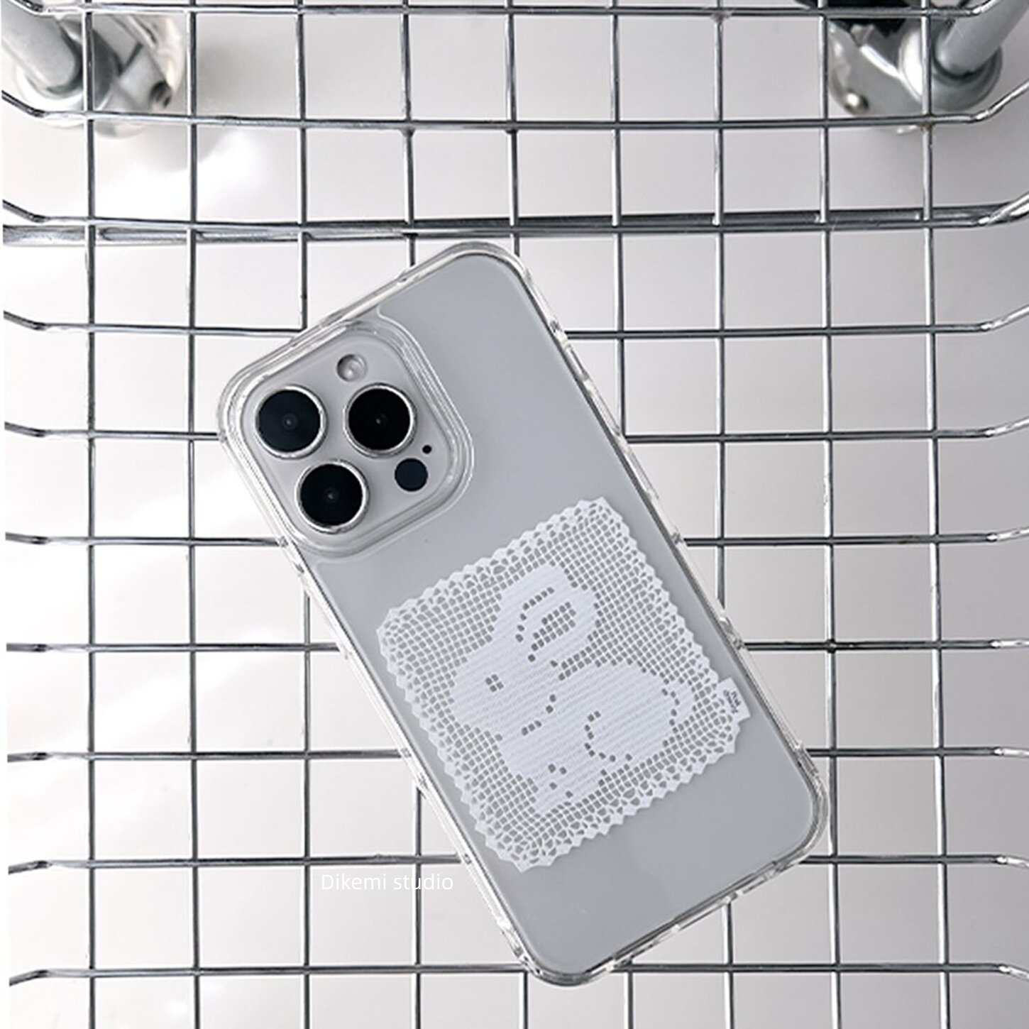Korean Ins White Lace Pattern  - Resin Art Phone Case review and price