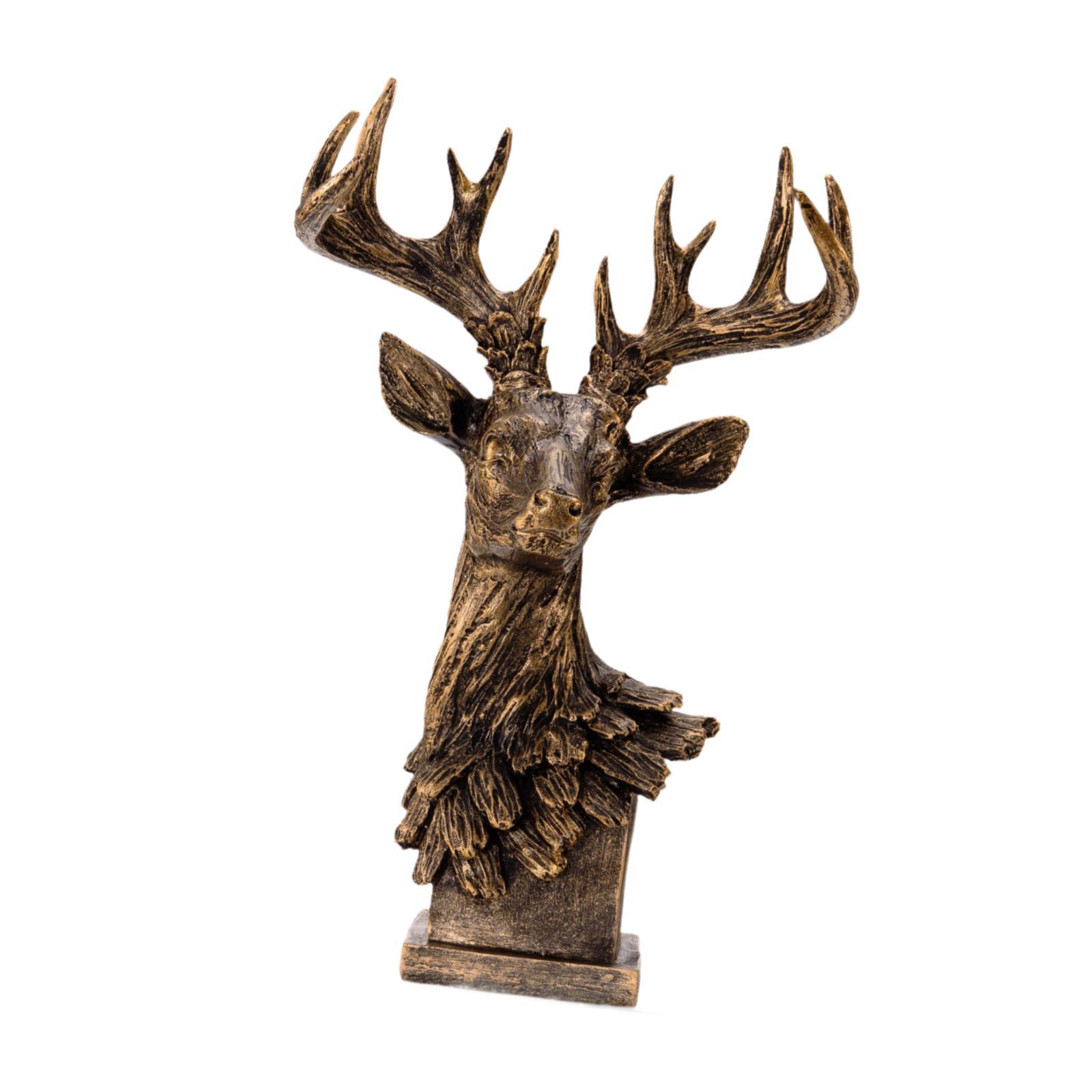 Deer Head Statue Animal Sculpt - Resin Art Gift For Birthday review and price